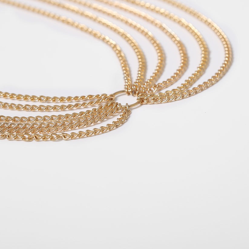 Metal geometric waist chain