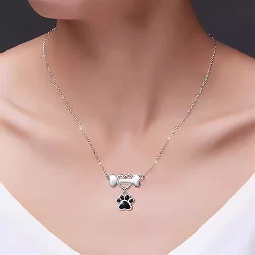 Cute Fashion Dog's Paw Love Necklace For Women