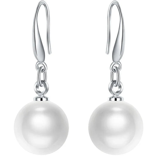 Fashionable Elegant Round Shell Pearl And Pearl Earrings