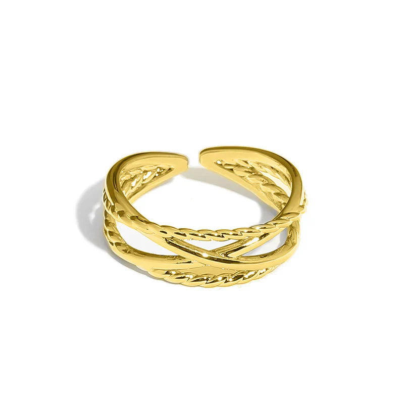 Irregular Pleated Ring Adjustable Ring