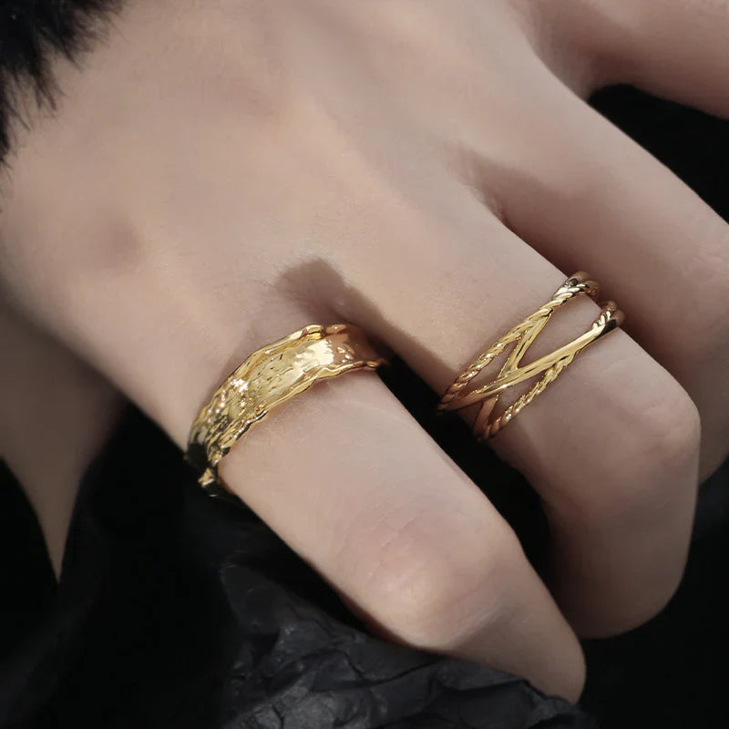 Irregular Pleated Ring Adjustable Ring