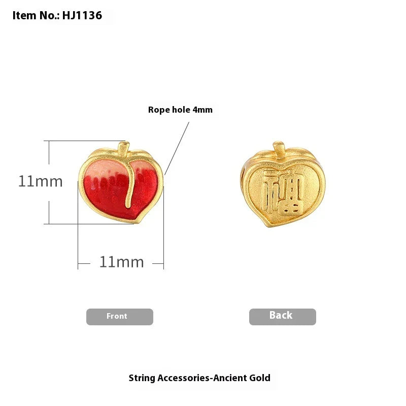 Alluvial Gold Ancient Yellow Gold Lucky Beads Diy Accessories