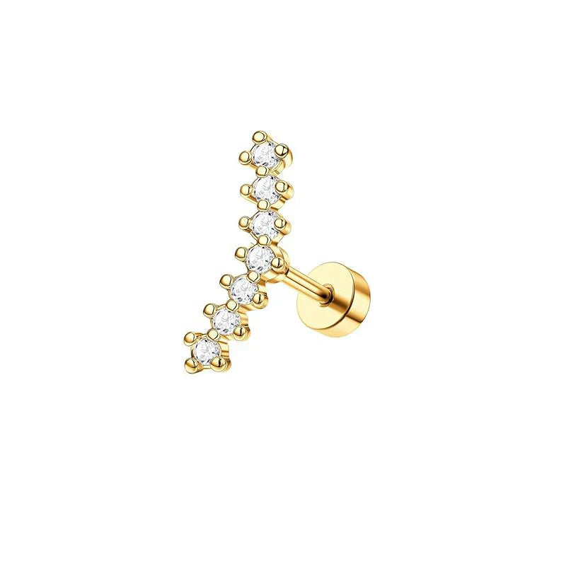 Screw Screw Round Piece Ear Studs Stainless Steel Electroplating Ear Ear Bone Pin