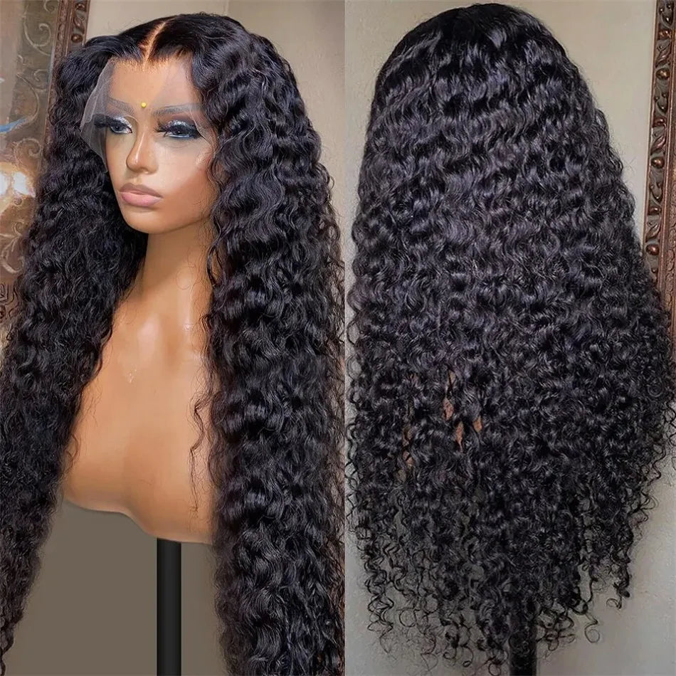 Brazilian Transparent preplucked curly wigs