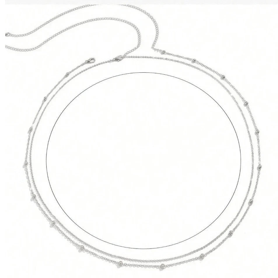 Women's Fashion Round Beads Chain Double-layer Waist Chain